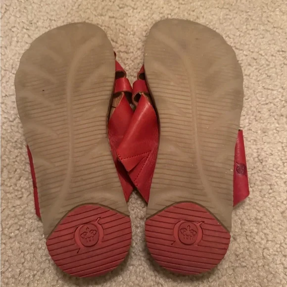 Born Red Leather Sandals SZ 11 - Picture 4 of 4